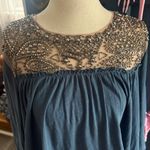 Deletta  Blue Blouse with Embellished Yoke Josephine Top Large Photo 8
