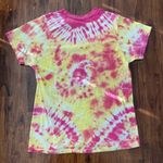 Fruit of the Loom  Hand Dyed Pink Yellow Tie Dye Unisex T-Shirt Top Unisex Small Photo 3