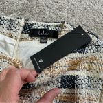 NWT Lulus Uniquely Posh Beige Tweed Sequin Lurex Short Sleeve Mini Dress Size L Gold Size L Photo 11