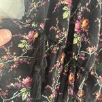 Vintage Ralph Lauren Denim & Supply Sheer Boho Peasant Top Black Floral Tassels Photo 2