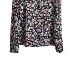 About A Girl Top Women 4 Navy Floral Long Sleeve Button Up Girly Cottage Boho Photo 6