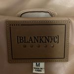 BLANK NYC  Cream Tan Full Zip Faux Leather Trim Teddy Fleece Sherpa Jacket Size M Photo 2