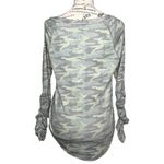 Chaser SMALL Camouflage Crewneck Elastic Scrunch Long Sleeve Pullover Tee Top Photo 5