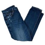 Gap Women’s Dark Denim Girlfriend Jeans Distressed Straight Leg Size 4/27 Photo 16