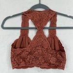 Free People  Intimately FP Rust Floral Lace‎ Racerback Bralette Small Photo 4