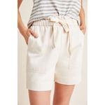 Anthropologie Frye x  • Pascale paperbag waist shorts beige tan twill drawstring Photo 2