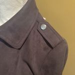 Anthropologie Jacket Gray Faux Suede Cropped Moto Biker size Medium Photo 3