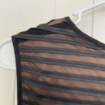 EUC | Muse women’s faux‎ leather black nude sheer sleeveless dress size 10 Photo 7