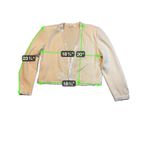 frankie's bikinis Academy Vintage Beaded Knit Cropped Ivory Cream Embellished Sweater Jacket Photo 1