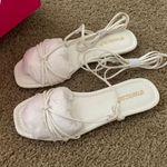 Shoe Dazzle White Flat Sandals Photo 4