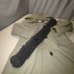 Michael Kors Hooded Parka Coat Size Large Olive Faux Fur Trim Sherpa Lining Black Photo 7