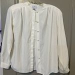Rena Rowan  For Saville Size 12 Womens VTG Button Peasant Blouse Plain White Photo 0