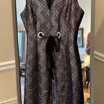 R & M Richards Black Metallic Jacquard Cocktail Dress Size 6 Party Holiday Photo 2