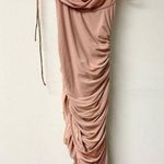 Majorelle Phoenix Off Shoulder Ruched Bodycon Mini Dress Nude Women's Size S Photo 0