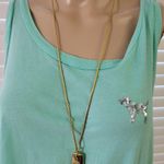 Liz Claiborne Vintage Rectangle Crest Logo Pendant Photo 6