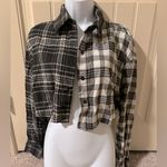 SheIn Women’s Plaid Flannel Drop Shoulder Crop Shirt M Photo 6