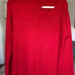 ASTR Women's  The Label Red Cutout Mock Neck Ribbed Sweater Size L Photo 0
