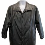 Eddie Bauer  100% Genuine Leather Winter Trench Coat Full Length Black HEAVY DUTY Photo 1