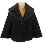 Persian coat with large fur collar in black size medium Photo 0