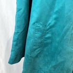 appleseed's teal green faux suede trench coat jacket size large Photo 1