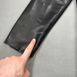 ZARA  Womens Black Faux Leather Blazer Jacket S Single Button Front Outerwear Photo 9