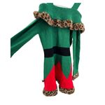 Holiday Time  leopard trim off the shoulder jingle bell elf sweater dress M Photo 4