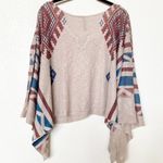 Mono B Aztec Print Poncho Pullover Top One Size Tan Size M Photo 8