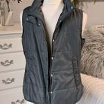 True Craft Puffer Vest Jacket Charcoal Gray Snaps Zip Ski Womens Medium Photo 3