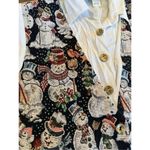 90’s vintage Joanna made in USA Christmas vest blouse snowman shoulder pads med White Photo 2