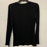 Caslon  Womens Black Solid Pima Cotton Long Sleeve Crewneck T-Shirt Photo 2
