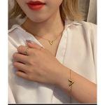 Boutique Dainty Yellow Gold Filled V-Shape Bracelet, 7-9” Photo 7