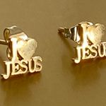 New I love Jesus Fashion Earrings Gold Photo 0