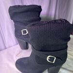 Torrid Black Heeled Boots with Knit Cuff Photo 3