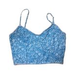 Princess Polly Blue Floral Lace Trim Corset Cropped Top Size Small / 6 Photo 0