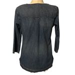 Madewell  Chambray Denim‎ Drop-Hem Top Size Small Photo 4