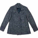 Spiegel Vintage  Black Silver Metallic 3 Button Double Breasted Peacoat Size 10 Photo 0