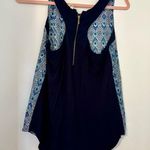 Japna  Blue Printed Tank Blouse Photo 1