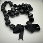 Tropical Hawaiian Natural Handcrafted Kukui Nut Lei Necklace Black Photo 5