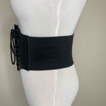 Wide Corset Stretch Belt OSFM 7.5" tall Lace Up 29" long Black Photo 2