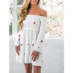 Free People  Counting Daisies Embroidered Off the Shoulder Dress White size M Photo 5