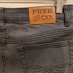 Frye & Co. Button Front Flare Fray Hem Jeans In Charcoal Wash Size 8 Black Photo 10