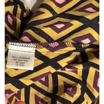 Milly  of New York Gold Diamond Geometric 100% Silk Blouse Size 0 Photo 4