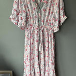 Jade by Johnny Was Floral Midi Dress Size L Pink Size L Photo 0