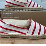 Soludos Womens The Original Espadrille Red Striped Beach Slip Ons Size 7/7.5 NIB Photo 2