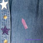 Vintage Luna Pier *stained" long sleeve jean shirt Independence Day, size M Blue Size M Photo 4