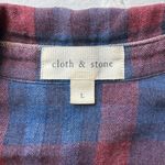 Anthropologie Cloth & Stone Aurora Plaid Button Down Shirt Size Large Photo 7