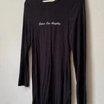 Guess  Los Angeles Women's Small Long Sleeve Ribbed Bodycon Black Mini Dress Y2K Photo 8