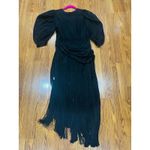 MAGDA BUTRYM Wels Black Asymmetric Layered Fringed Silk Photo 9