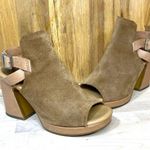 Kork-Ease Hopi Suede Leather Peep Toe Sculpted Chunky Heel 7 Photo 0