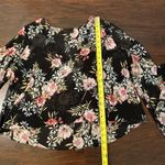 Intermix black floral sheer long bell- sleeve top size S Photo 7